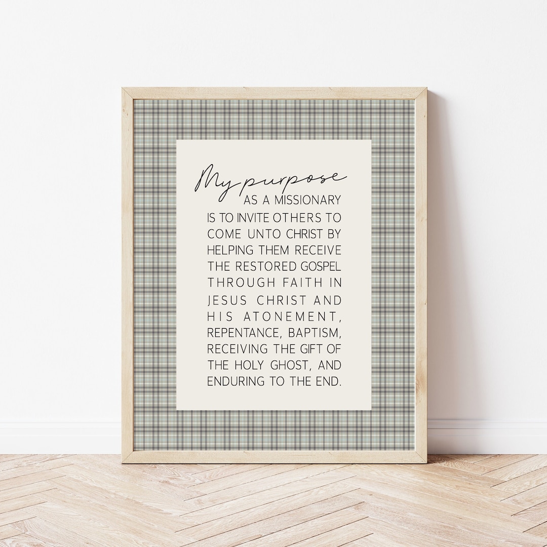 LDS Missionary Purpose Digital Print | Instant Digital Download | Home ...