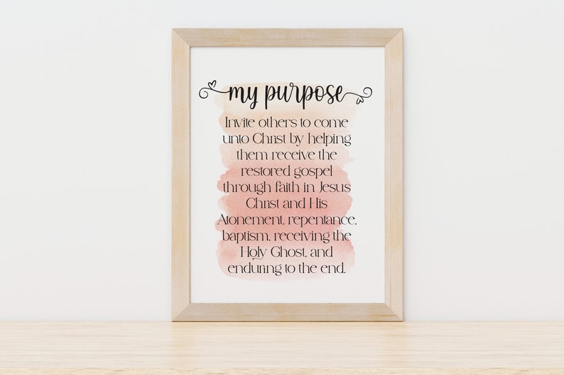 LDS Sister Missionary Purpose Digital Print Instant Digital Download