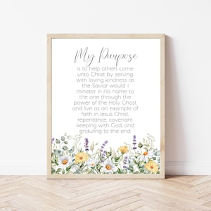 LDS Service Missionary Purpose Wall Art | Digital Download | Latter-day Saint Printable Decor | Inspirational Missionary Quote | LDS Gift