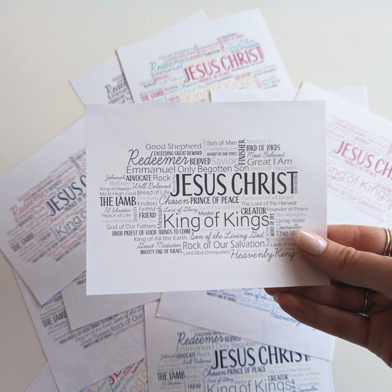 Names of Jesus Christ Word Cloud Bible Study Printable Inspirational ...
