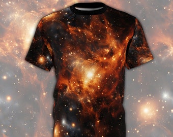 Orange Nebulae Unisex T-Shirt - Space Galaxy Interstellar Cosmos Shirt for Celestial Astronauts Travelling through Deep Space