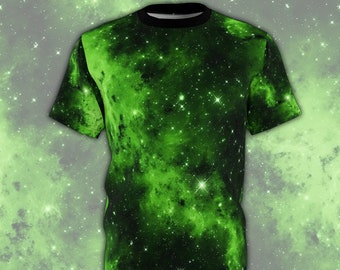 Lime Space Unisex T-Shirt - Space Galaxy Interstellar Cosmos Shirt for Celestial Astronauts Travelling through Deep Space