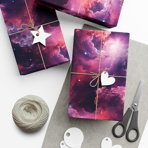 Cosmic Cloudscape Gift Wrap - Cosmic Space Galaxy Wrapping Paper for Birthdays, Christmas, Gift Giving in Matte or Satin Paper Finish