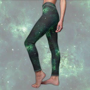 Verdant Space Women&#39;s All-Over Print Casual Leggings - Galaxy-Print Leggings Spandex Yoga Pants Bottoms for Cosmic Queens