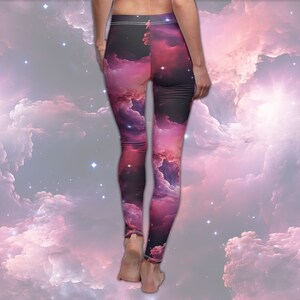 Celestial Cloudscape Women&#39;s All-Over Print Casual Leggings - Galaxy-Print Leggings Spandex Yoga Pants Bottoms for Cosmic Queens