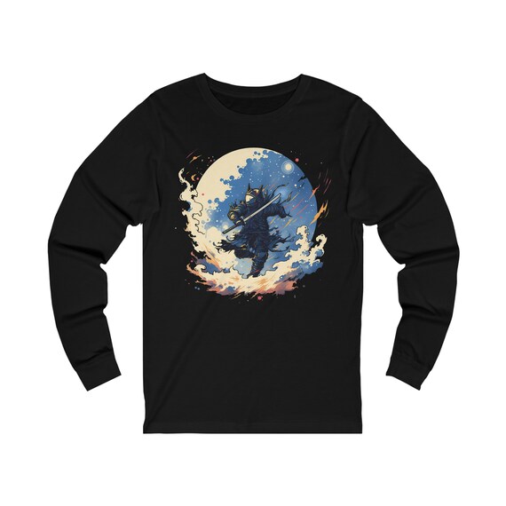 Astro Samurai Jersey Long Sleeve Tee - Samurai Astronaut Anime 