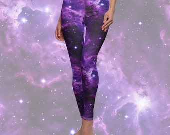 Vivid Purple Space Leggings - Space Bottoms, Interstellar Leggings
