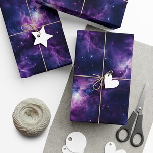 Cosmic Cloudscape Gift Wrap - Cosmic Space Galaxy Wrapping Paper for Birthdays, Christmas, Gift Giving in Matte or Satin Paper Finish