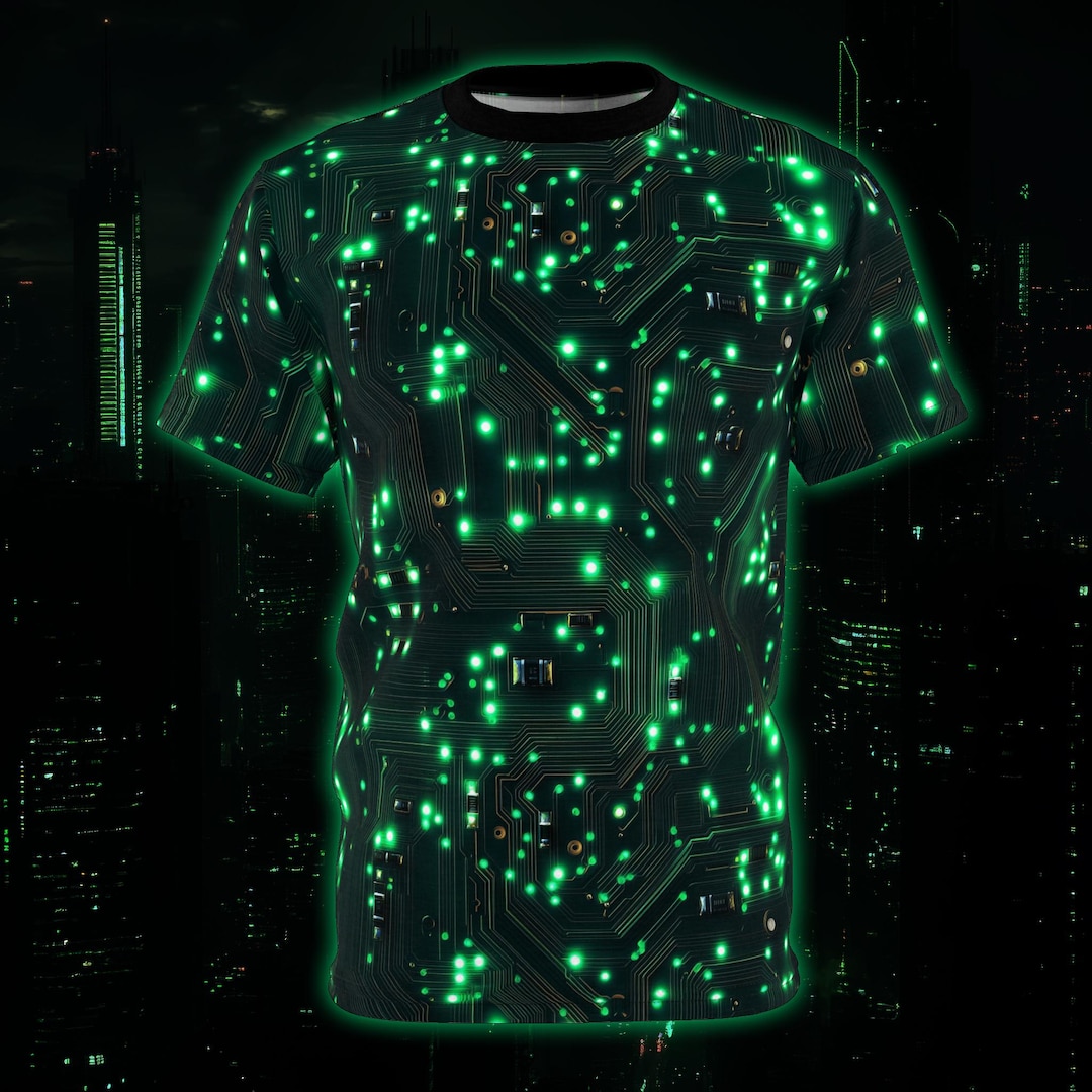Computer Chip Clothes Cyber Circuits Unisex T-shirt - Cyberpunk Shirt, Dystopian Fashion, Hi ...