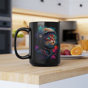 Astro Cat 15oz Coffee Mug - Cat Astronaut Mug, Space-Themed Coffee Mug, Ceramic Coffee Mug, Gift for Cat Lovers, Unique Coffee Mug