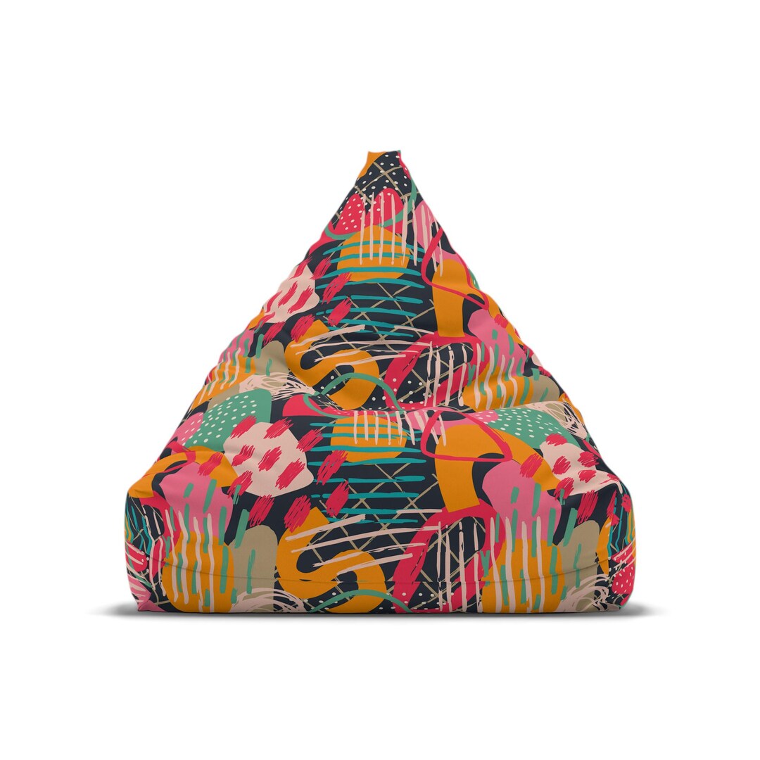 Multi Colored Pattern Bean Bag Chair Cover for Home and