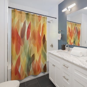 Autumn 71 x 74 Polyester Shower Curtain Bathroom Decor for Housewarming Gift, Personal Use, Fall Home Decor