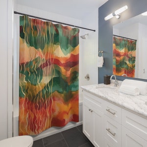 Colors of Autumn 71 x 74 Polyester Shower Curtain Bathroom Decor for Housewarming Gift, Personal Use, Fall Home Decor