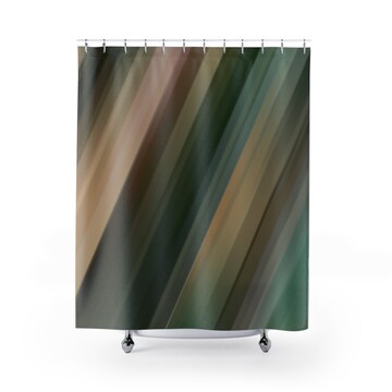 Shades of Green, Brown and Tan  71 x 74 Polyester Shower Curtain Bathroom Decor for Housewarming Gift, Personal Use, Home Decor