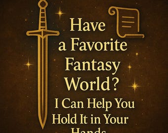 Don't See What You're Looking For? Have a Favorite Fantasy World? I Can Help You Hold It in Your Hands