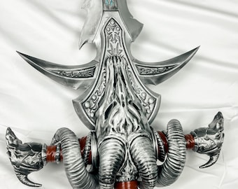 Cursed Rune Blade Replica | Inspired by Legendary Frostmourne Sword from Northrend | WoW-Inspired 3D Printed Cosplay Prop Weapon