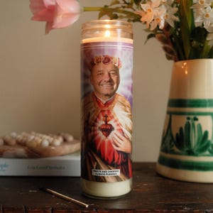 Saint Bob Prayer Candle: Scented Soy Wax, 120hr Burn Time