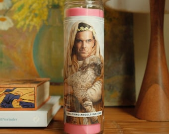 Saint Robbie Prayer Candle: Scented Vegan Soy Wax