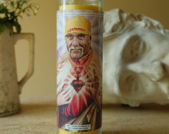 Vela de oración de San Hulk: cera de soja vegana perfumada, hecha a mano