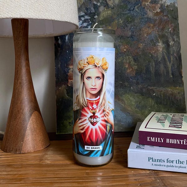 Saint Buffy Prayer Candle: Sarah Michelle Gellar, Scented Soy Wax