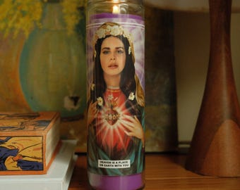 Vela de Oração de Santa Lana: Cera de Soja Vegana Perfumada, 120 horas de queima