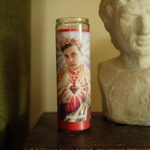 Saint Frank Prayer Candle: Scented Soy Wax, 120hr Burn