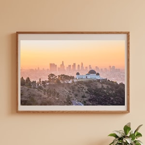 Griffith Park Observatory Sunrise Fine Art Print, Downtown Los Angeles Photography, Cityscape Wall Decor
