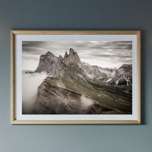 Seceda Italian Dolomites Fine Art Photography, Mountain Wall Art, Canvas Print