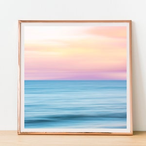 Pastel Sunrise Fine Art Photography, Minimalist Relaxing Beach Print, Los Angeles Wall Decor