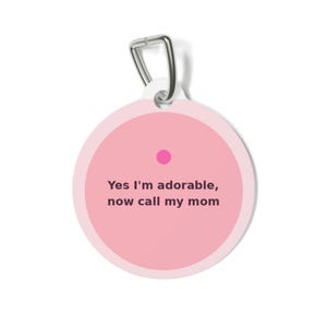 Adorable Pet Tag, Funny Dog ID Tag, Customized Pet Name Tag, Pet Lover Gift, Unique Pet Accessory