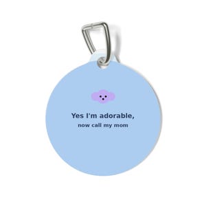 Adorable Pet Tag - Cute Dog Cat ID Tag, Personalized Pet Jewelry, Gift for Pet Lovers, Funny Pet Accessories