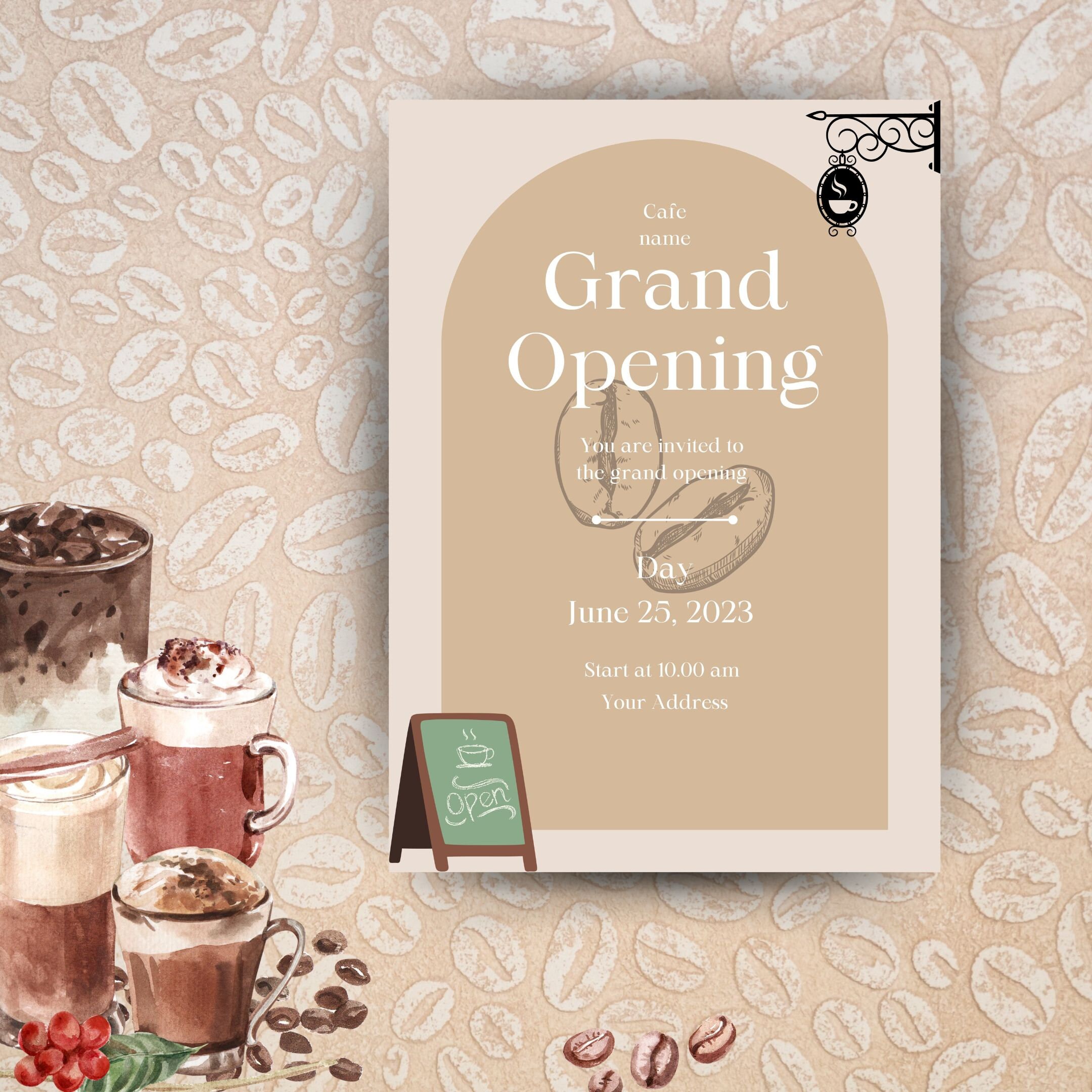 Cafe Grand Opening Invitation Card Template Printable Etsy cafe-grand-opening-invitation-card-template-printable-etsy