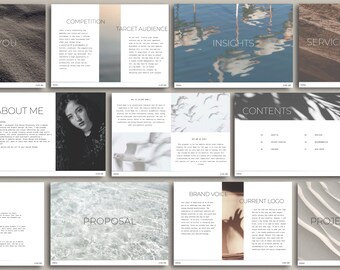 CANVA Project Proposal Template | Minimalistic Template for Small Business Owners | Business Template with Copy and Images