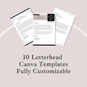 10 plantillas minimalistas de membrete de Canva: totalmente personalizables / ¡No se requiere suscripción paga a Canva!