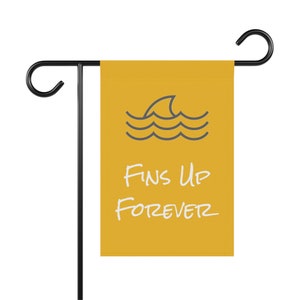 Fins Up Forever Jimmy Buffett Yellow Garden & House Banner Flag