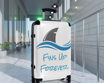 Fins Up RIP Jimmy Buffett Suitcase