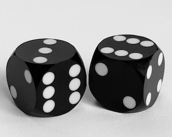 Backgammon Precision Dice - 16mm, 5/8 Inch, Black Opaque, 1 Pair
