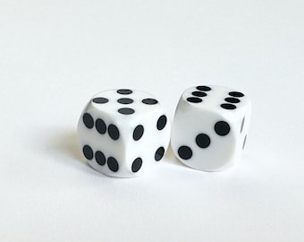 Backgammon Precision Dice - 16mm, 5/8 Inch, White Opaque, 1 Pair