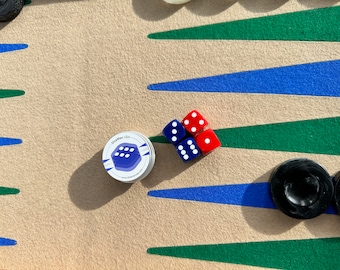 Precision Dice, Backgammon and Tournament Ready, Transcription and Camera Dice - 16mm, 5/8 Inch, Red and Blue Opaque, D6, 2 Pair