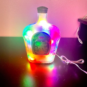 Multicolored Crown Royal Apple Light Up Decor Bottle