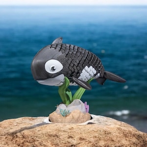 3D Printed Orca Sculpture, Killer Whale Decor, Ocean Lover Gift, Whale Figurine, Nautical Decor, Marine Animal Statue