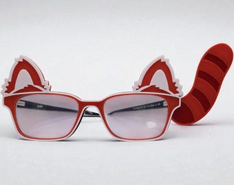 Red Panda Pair Eyewear Inspired Topper, 3D Printed, Made to Order