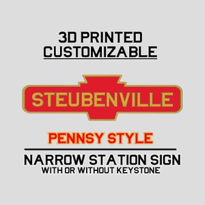 Pennsylvania Railroad Style Narrow Station Sign (Customizable)
