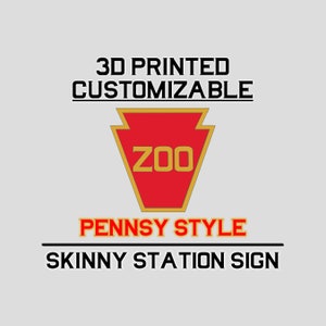 Pennsylvania Railroad Keystone Style Skinny Station Sign (Customizable)
