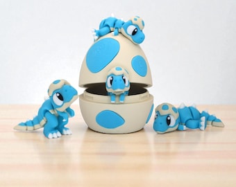 Articulated Baby T-Rex Dinosaur & Egg: 3D Printed Fidget Toy