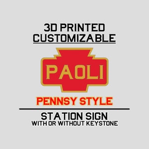 Pennsylvania Railroad Keystone Style Station Sign (Customizable)