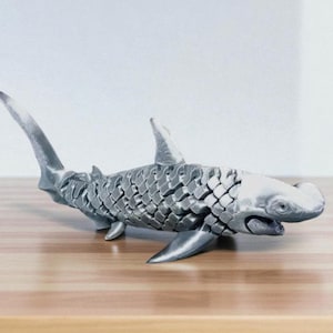 Articulated Hammerhead Shark Flexi, Poseable 3D Print, Marine Life Decor, Nautical Gift