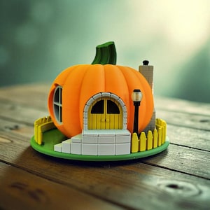 Pumpkin Fairy House Tealight Lantern – 3D Printed (Indoor PLA or Outdoor PETG Options) bild 5