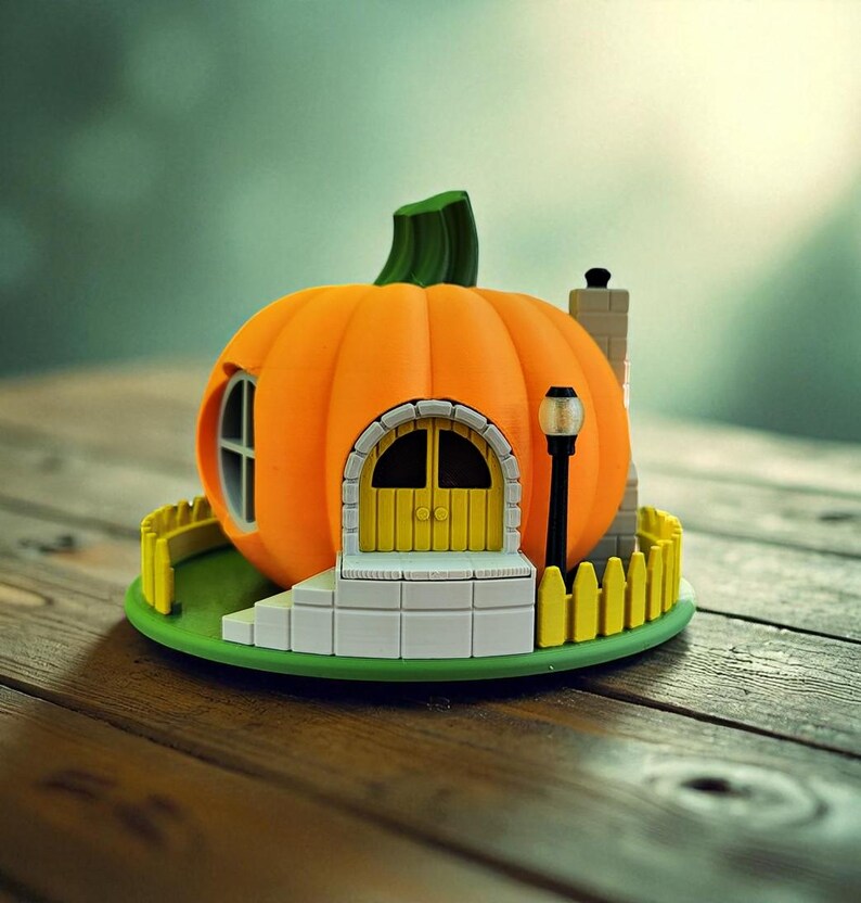 Pumpkin Fairy House Tealight Lantern – 3D Printed (Indoor PLA or Outdoor PETG Options) bild 5