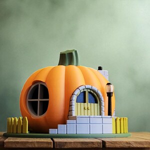 Pumpkin Fairy House Tealight Lantern – 3D Printed (Indoor PLA or Outdoor PETG Options) bild 8